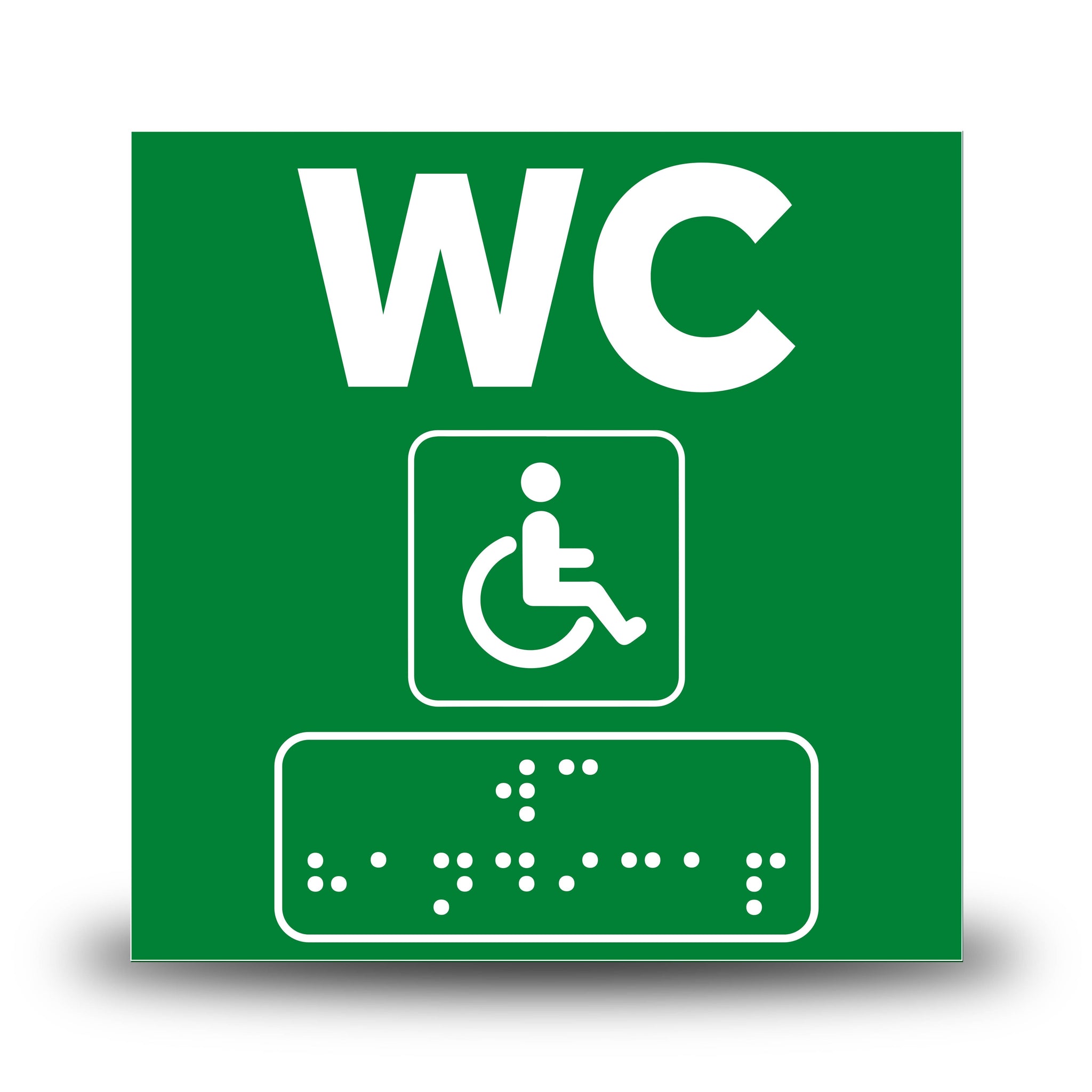 Plăcuță indicatoare Braille - WC Persoane cu handicap Indicator Braille PrintCenter.ro Shop Verde 
