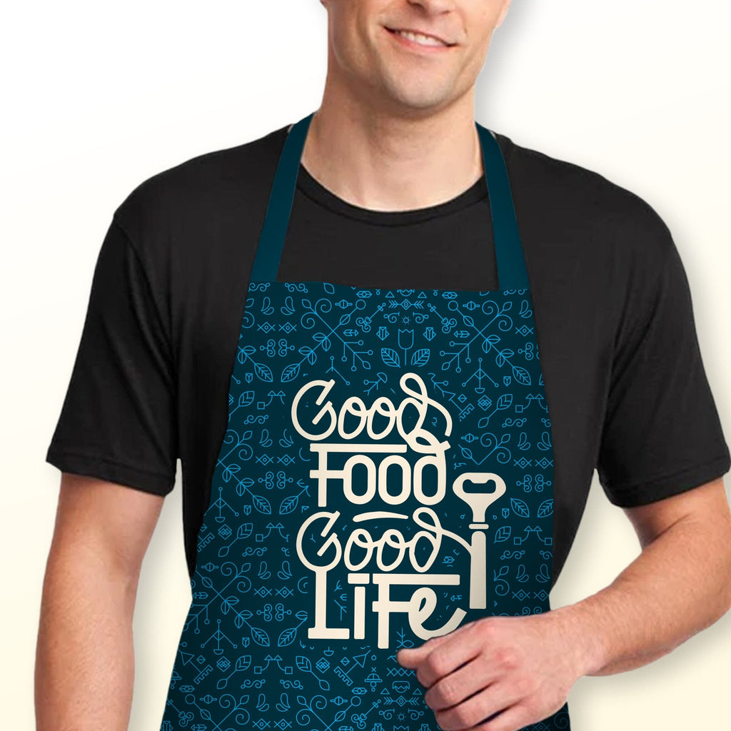 Șorț de bucătărie bărbați Good food, Good life Aprons TextileDivision 