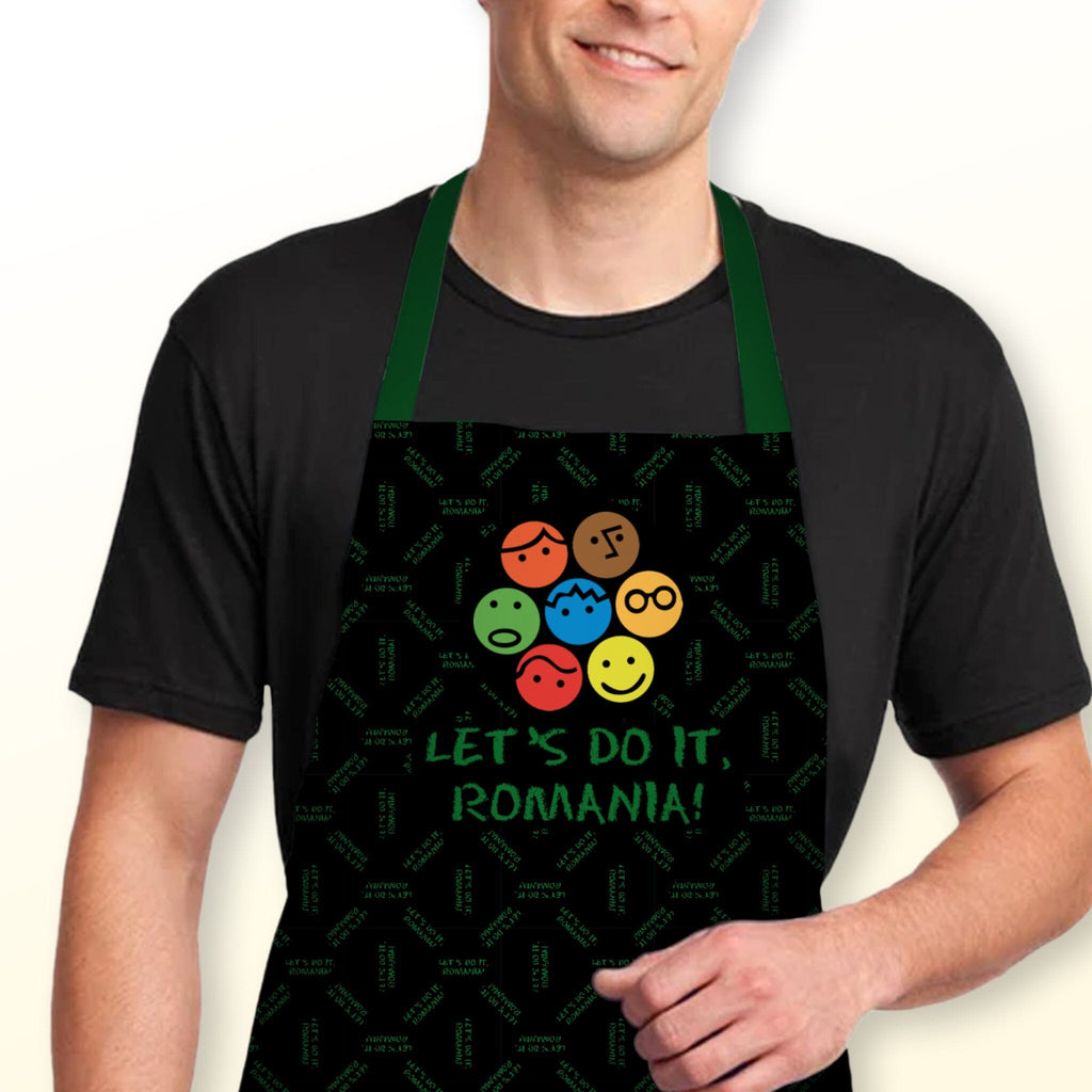 Șorț de bucătărie pentru bărbați Let's Do It, Romania! Aprons TextileDivision 