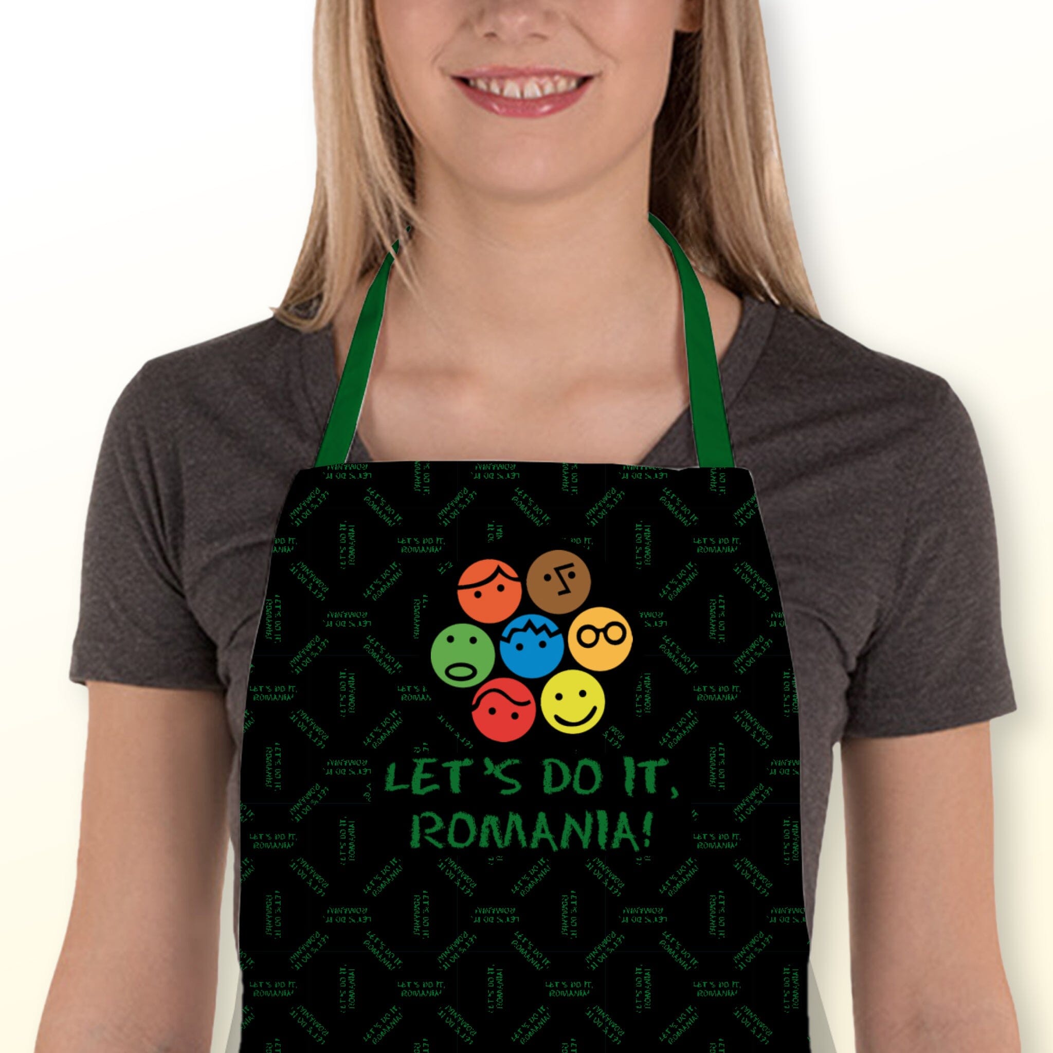 Șorț de bucătărie pentru femei Let's Do It, Romania! Aprons TextileDivision 