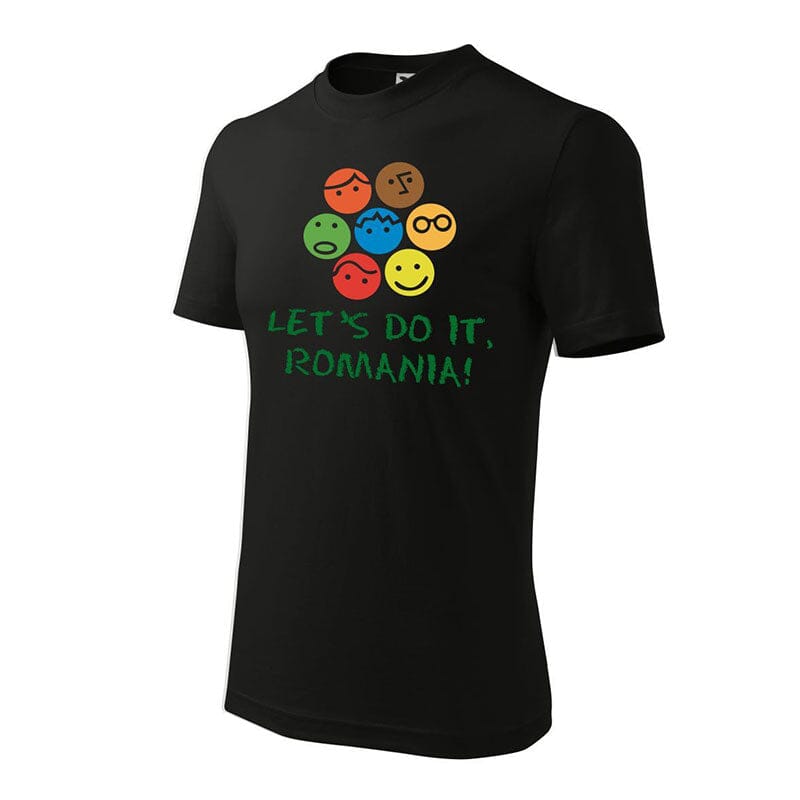 Tricou negru Let's Do It, Romania! Tshirt TextileDivision 