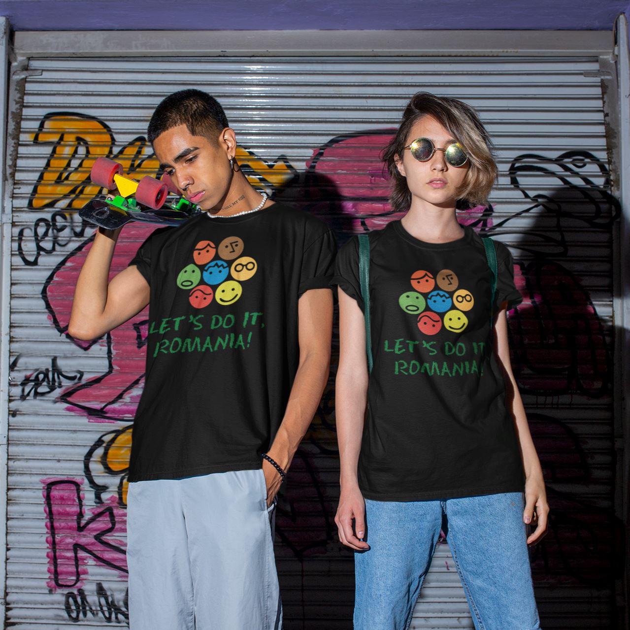 Tricou negru Let's Do It, Romania! Tshirt TextileDivision 